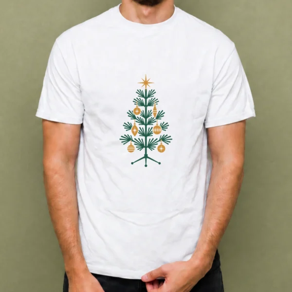 Árbol Dorado Retro, camiseta blanca, hombre