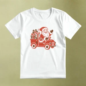 Santa en Camioneta - principal Santa en Camioneta, camiseta blanca, principal