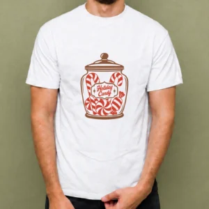Frasco de Dulces Navideños - hombre Frasco de Dulces Navideños, camiseta blanca, hombre