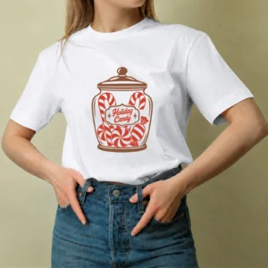 Frasco de Dulces Navideños - mujer Frasco de Dulces Navideños, camiseta blanca, mujer