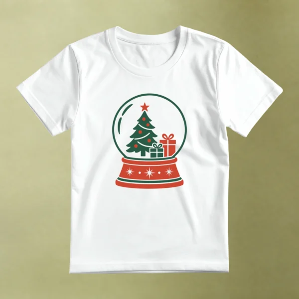 Globo de Nieve Navideño, camiseta blanca, principal