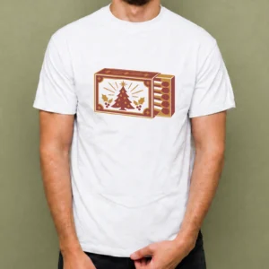 Caja de Fósforos Navideña - hombre Caja de Fósforos Navideña, camiseta blanca, hombre