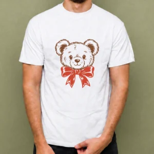 Osito con Lazo - hombre Osito con Lazo, camiseta blanca, hombre