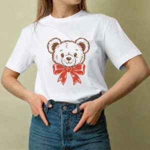 Osito con Lazo - mujer Osito con Lazo, camiseta blanca, mujer