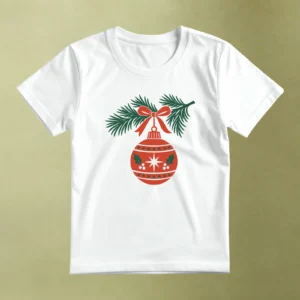 Esfera Roja de Navidad - principal Esfera Roja de Navidad, camiseta blanca, principal