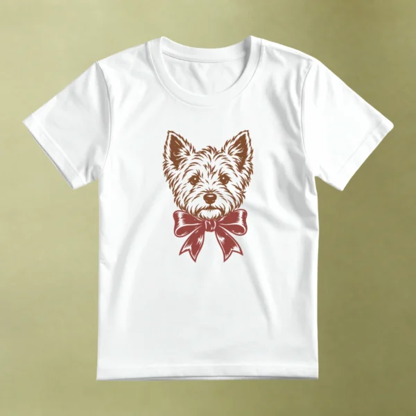 Perrito con Lazo Navideño - principal Perrito con Lazo Navideño, camiseta blanca, principal