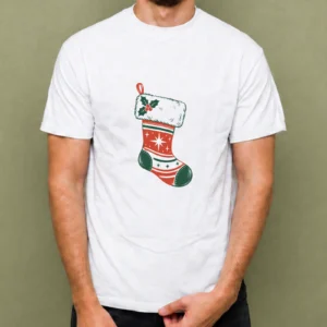 Bota Navideña Retro, camiseta blanca, hombre