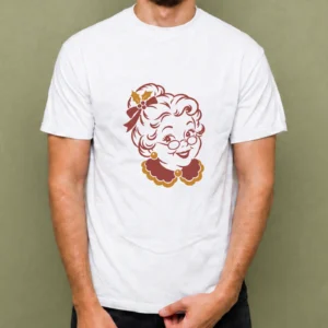 Señora Claus, camiseta blanca, hombre