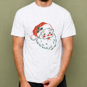 Santa Sonriente Retro - hombre Santa Sonriente Retro, camiseta blanca, hombre