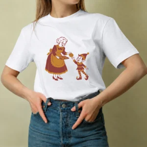 Galletas de la Señora Claus, camiseta blanca, mujer