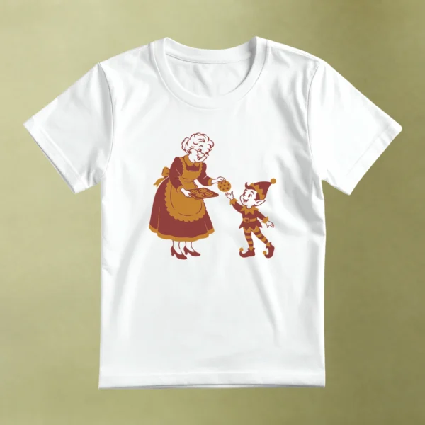 Galletas de la Señora Claus - principal Galletas de la Señora Claus, camiseta blanca, principal