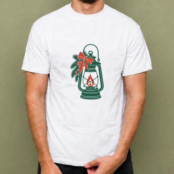 Farol Navideño, camiseta blanca, hombre