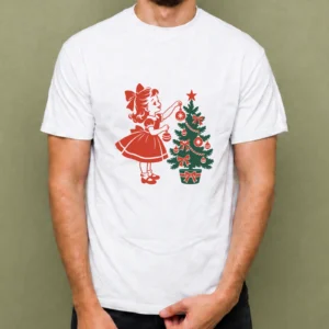 Decorando el Árbol - hombre Decorando el Árbol, camiseta blanca, hombre