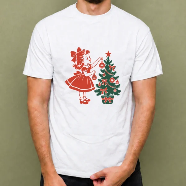 Decorando el Árbol - hombre Decorando el Árbol, camiseta blanca, hombre