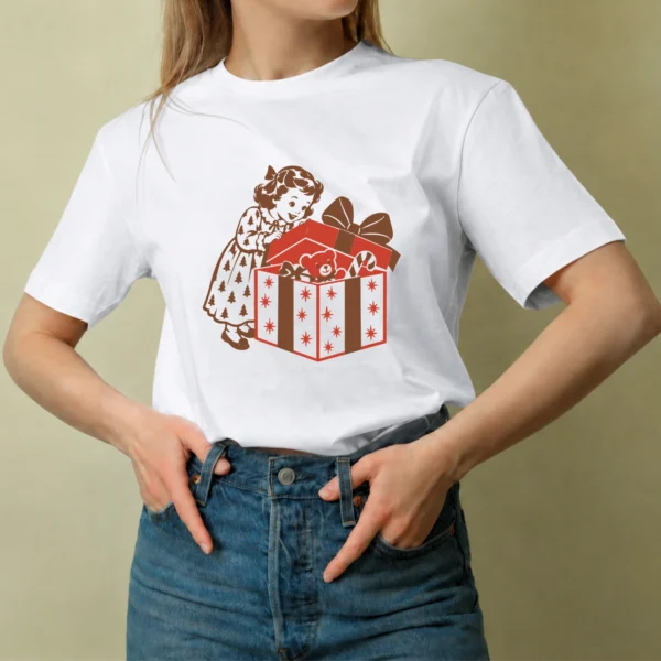 Abriendo Regalos - mujer Abriendo Regalos, camiseta blanca, mujer
