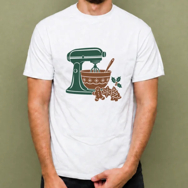 Repostería Navideña - hombre Repostería Navideña, camiseta blanca, hombre
