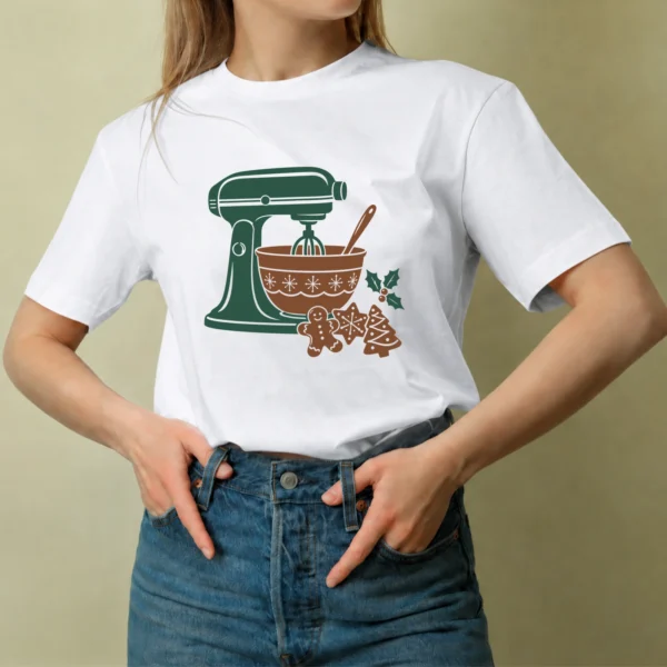 Repostería Navideña - mujer Repostería Navideña, camiseta blanca, mujer