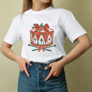 Tambor Navideño - mujer Tambor Navideño, camiseta blanca, mujer