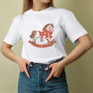 Caballito Navideño - mujer Caballito Navideño, camiseta blanca, mujer