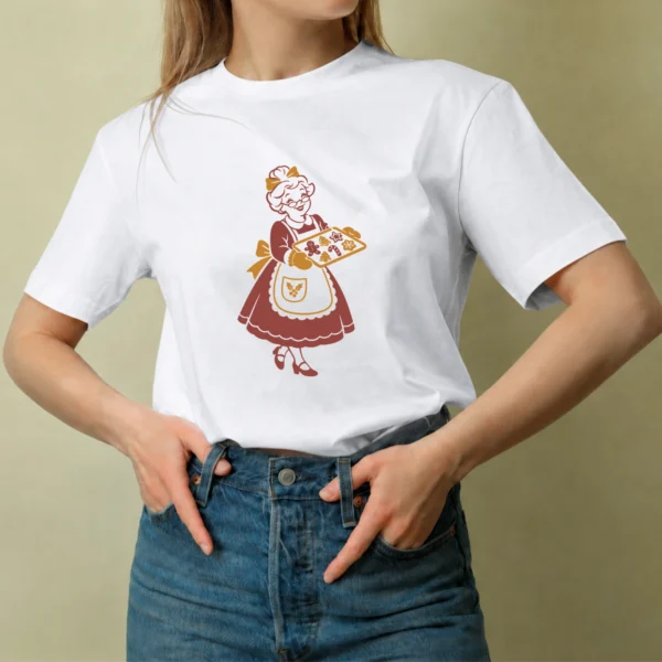 Señora Claus Repostera - mujer Señora Claus Repostera, camiseta blanca, mujer