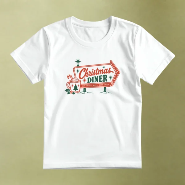 Christmas Diner, camiseta blanca, principal