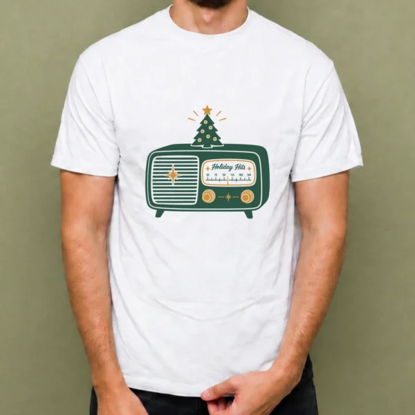 Radio Holiday Hits - hombre Radio Holiday Hits, camiseta blanca, hombre