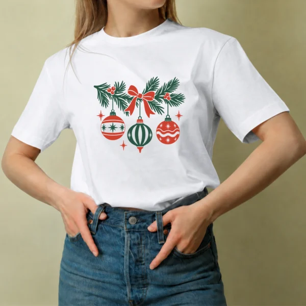 Guirnalda de Esferas - mujer Guirnalda de Esferas, camiseta blanca, mujer