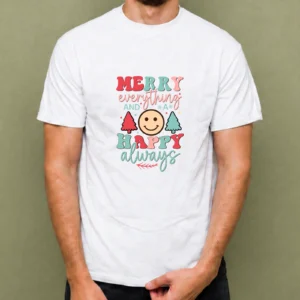Merry Everything Happy Always - hombre Merry Everything Happy Always, camiseta blanca, hombre