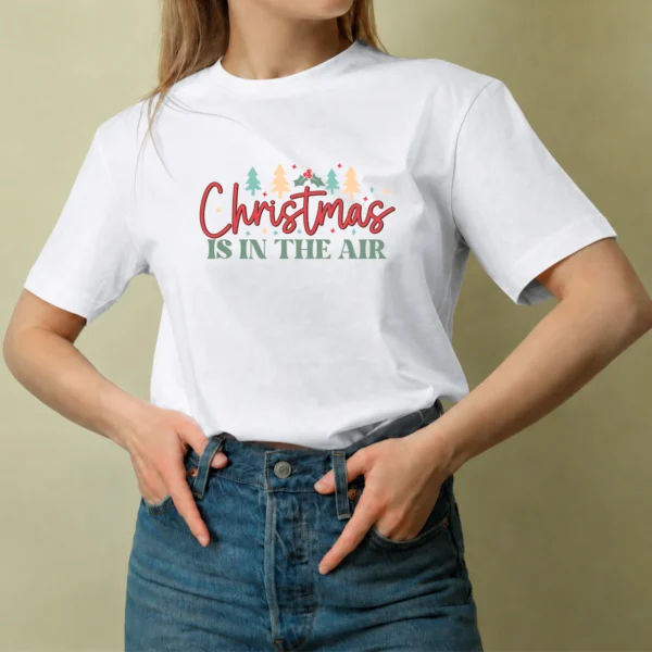 Christmas Is in the Air, camiseta blanca, mujer