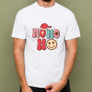 Ho Ho Ho Retro, camiseta blanca, hombre
