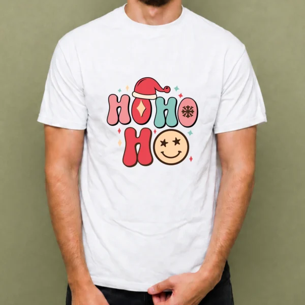 Ho Ho Ho Retro, camiseta blanca, hombre