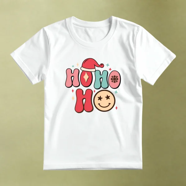 Ho Ho Ho Retro, camiseta blanca, principal