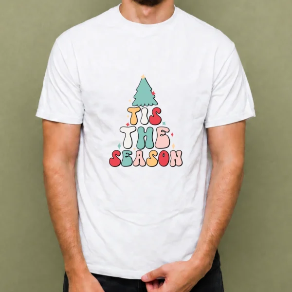 Tis the Season - hombre Tis the Season, camiseta blanca, hombre