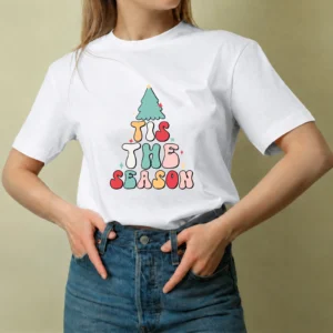 Tis the Season - mujer Tis the Season, camiseta blanca, mujer