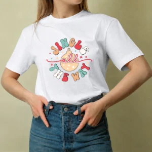 Jingle All the Way, camiseta blanca, mujer