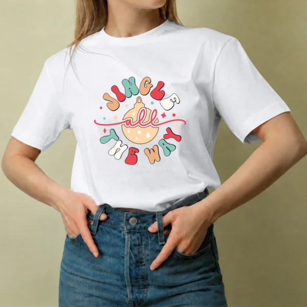 Jingle All the Way, camiseta blanca, mujer