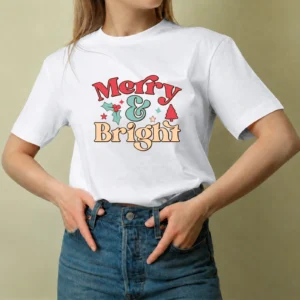 Merry and Bright - mujer Merry and Bright, camiseta blanca, mujer
