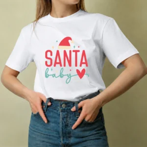 Santa Baby, camiseta blanca, mujer